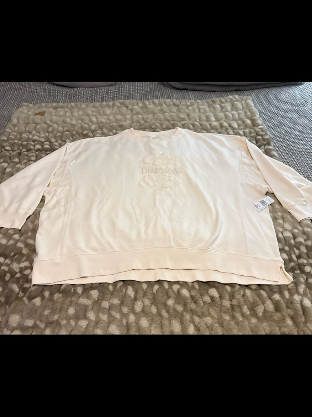 NWT Disneyland Resort Mickey Mouse Off White Embroidered Pullover Sweatshirt 3X